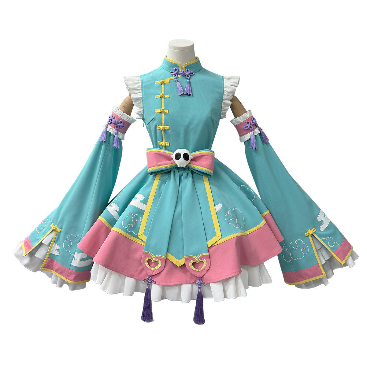 Nene: Teal layered dress — costume clothing, view 1