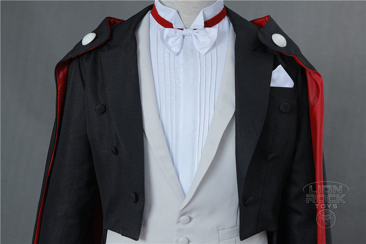 Tailcoat, vest and bow tie close-up