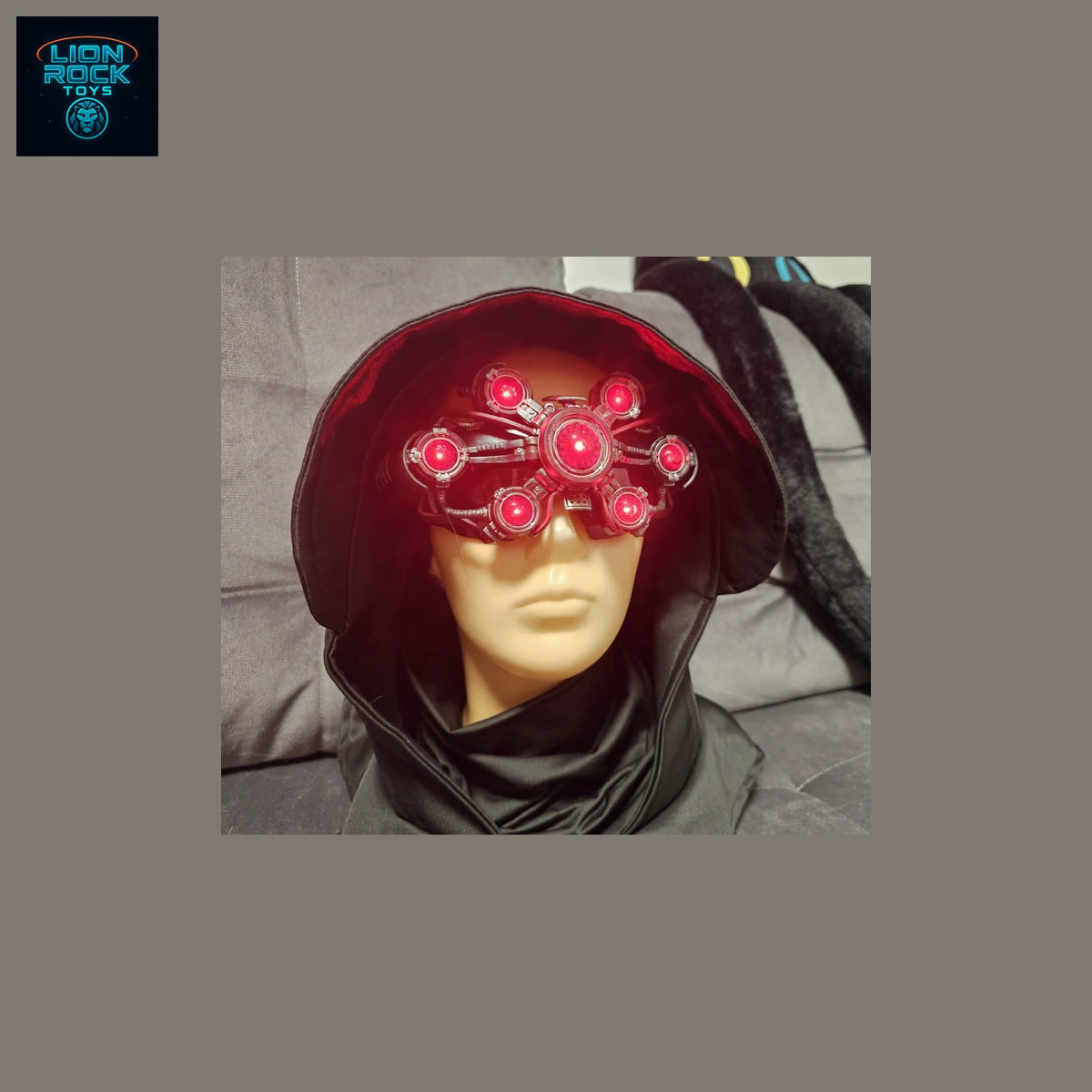Multi-Lens Light-Up Cyber Visor — Glowing Optics Cosplay Headpiece, LED Eye Rig