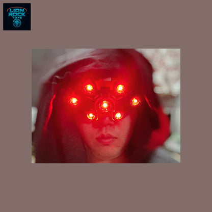 Multi-Lens Light-Up Cyber Visor — Glowing Optics Cosplay Headpiece, LED Eye Rig