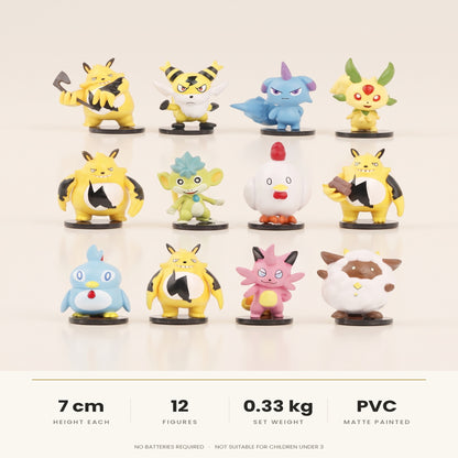 Palworld figure set specifications: 7 cm each, 12 figures, 0.33 kg, matte painted PVC