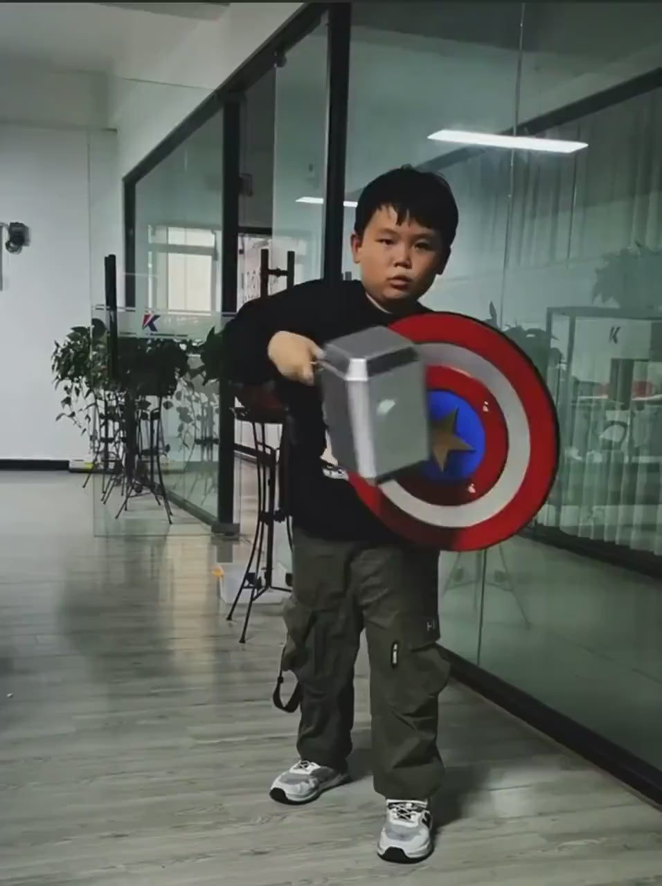 Thor Hammer & Captain America Shield Cosplay Set – PU Foam Superhero Prop Replica | Halloween Costume Accessory Gift