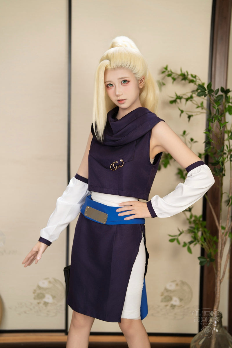 Purple cowl-neck kunoichi cosplay set - photo 1