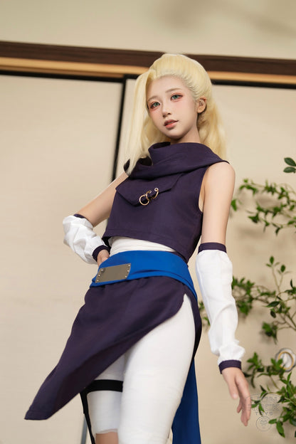Purple cowl-neck kunoichi cosplay set - photo 3