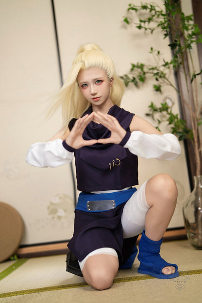 Purple cowl-neck kunoichi cosplay set - photo 4