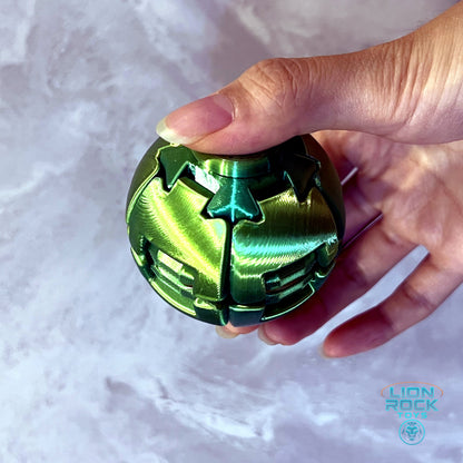 Steel Ball angled mechanism view held in hand