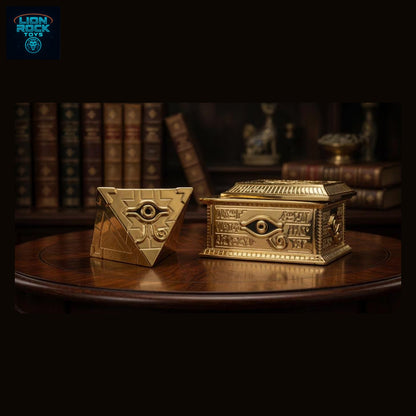 Electroplated Gold Pyramid Puzzle Pendant with Hieroglyph Treasure Box — Duelist Collector Set