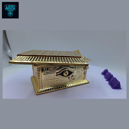 Electroplated Gold Pyramid Puzzle Pendant with Hieroglyph Treasure Box — Duelist Collector Set