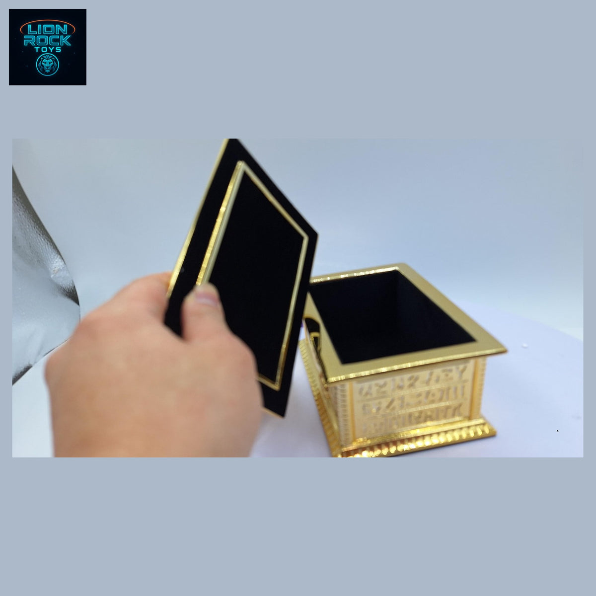 Electroplated Gold Pyramid Puzzle Pendant with Hieroglyph Treasure Box — Duelist Collector Set